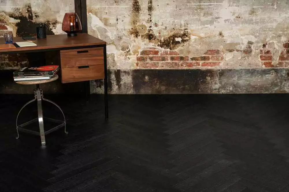 Parquet contrecollé chêne Baton Rompu Noir Intense, parquet pas cher